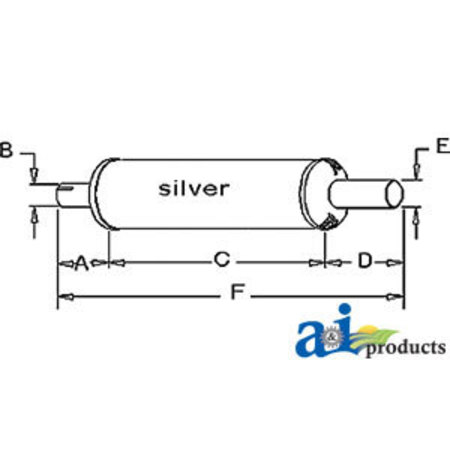 A & I PRODUCTS Muffler 27" x7" x7" A-10A17881